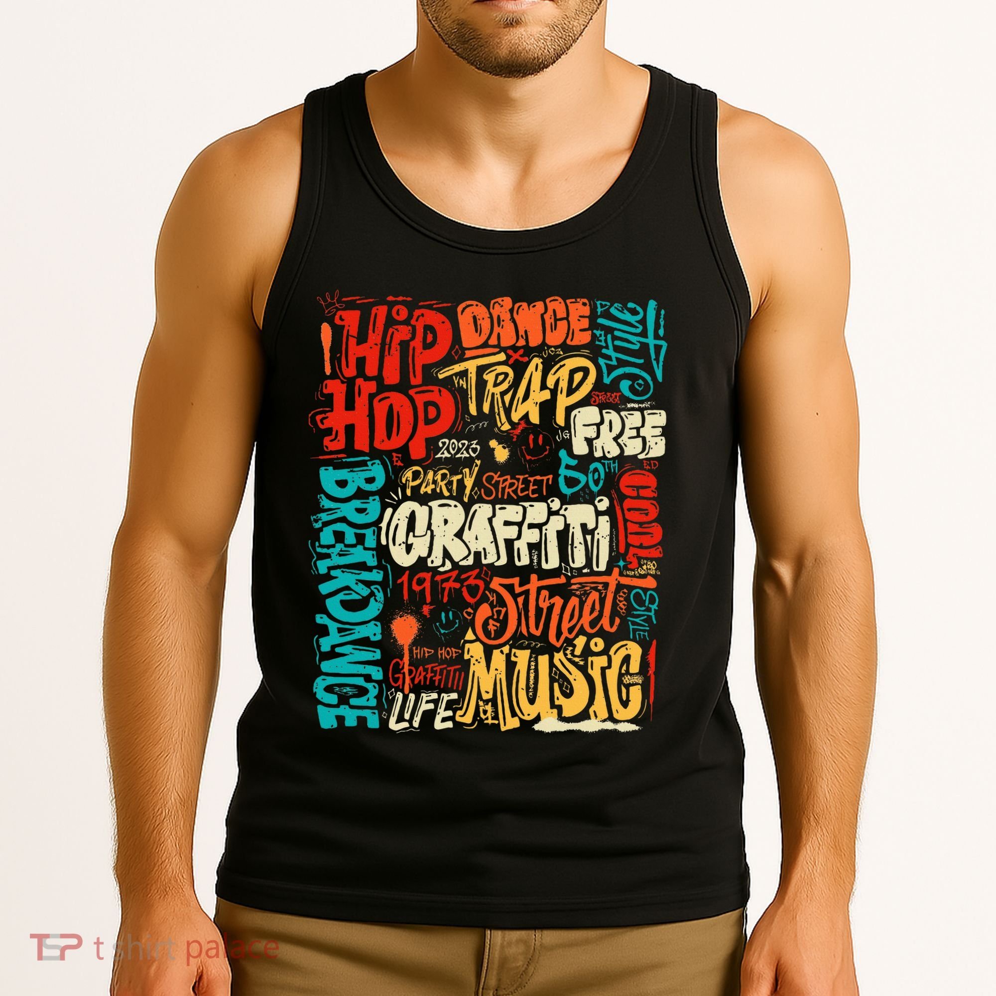 50th Music And Hip Hop Graffiti Cassette Tank Top