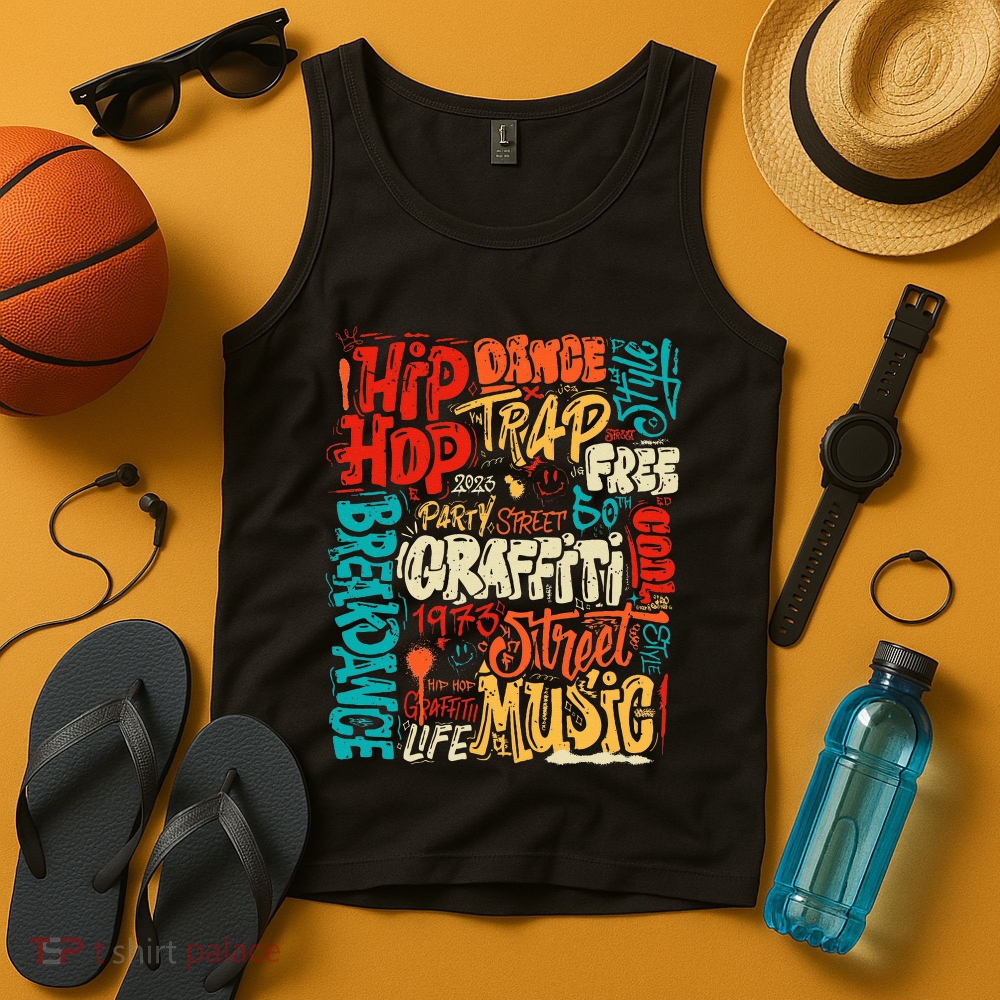 50th Music And Hip Hop Graffiti Cassette Tank Top