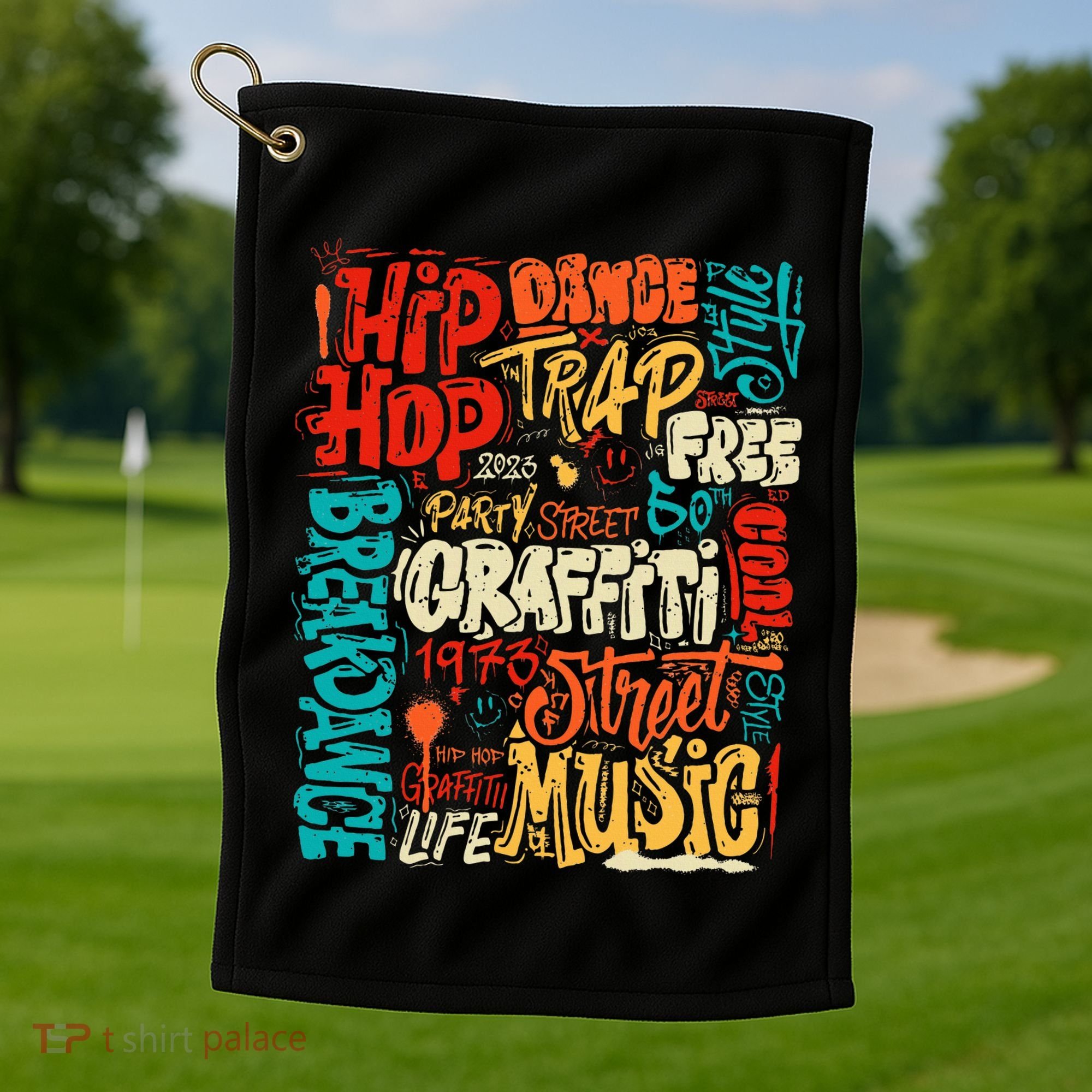 50th Music And Hip Hop Graffiti Cassette Golf Towel