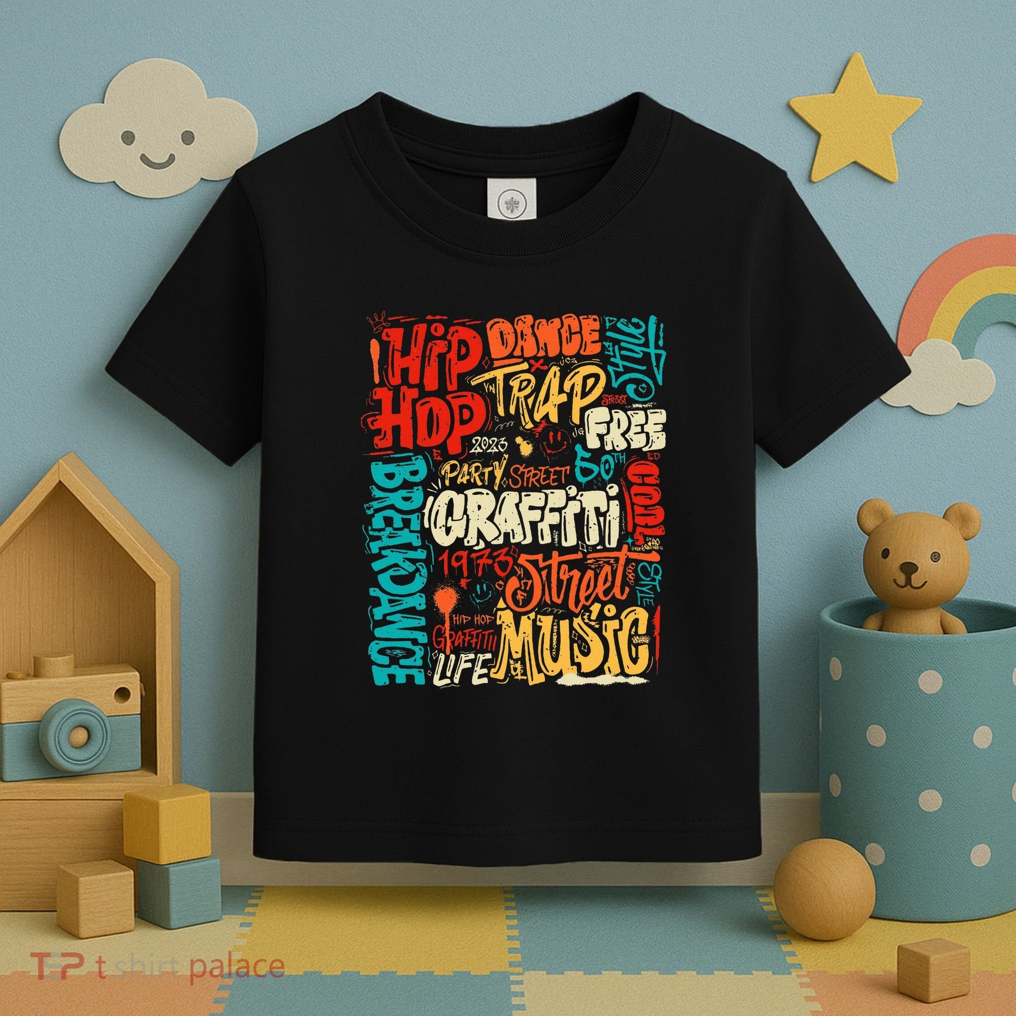 50th Music And Hip Hop Graffiti Cassette Toddler T-Shirt