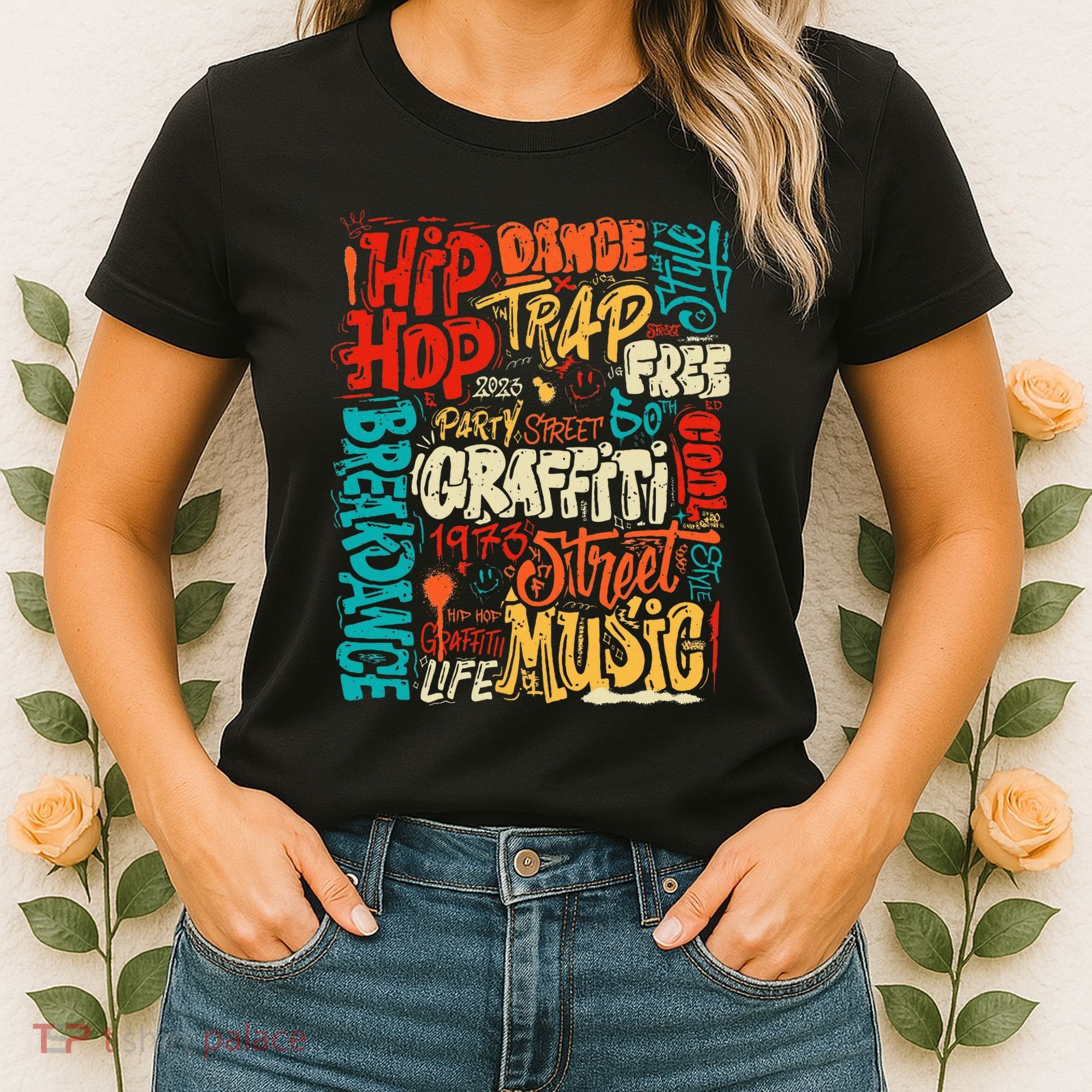 50th Music And Hip Hop Graffiti Cassette Women's T-Shirt