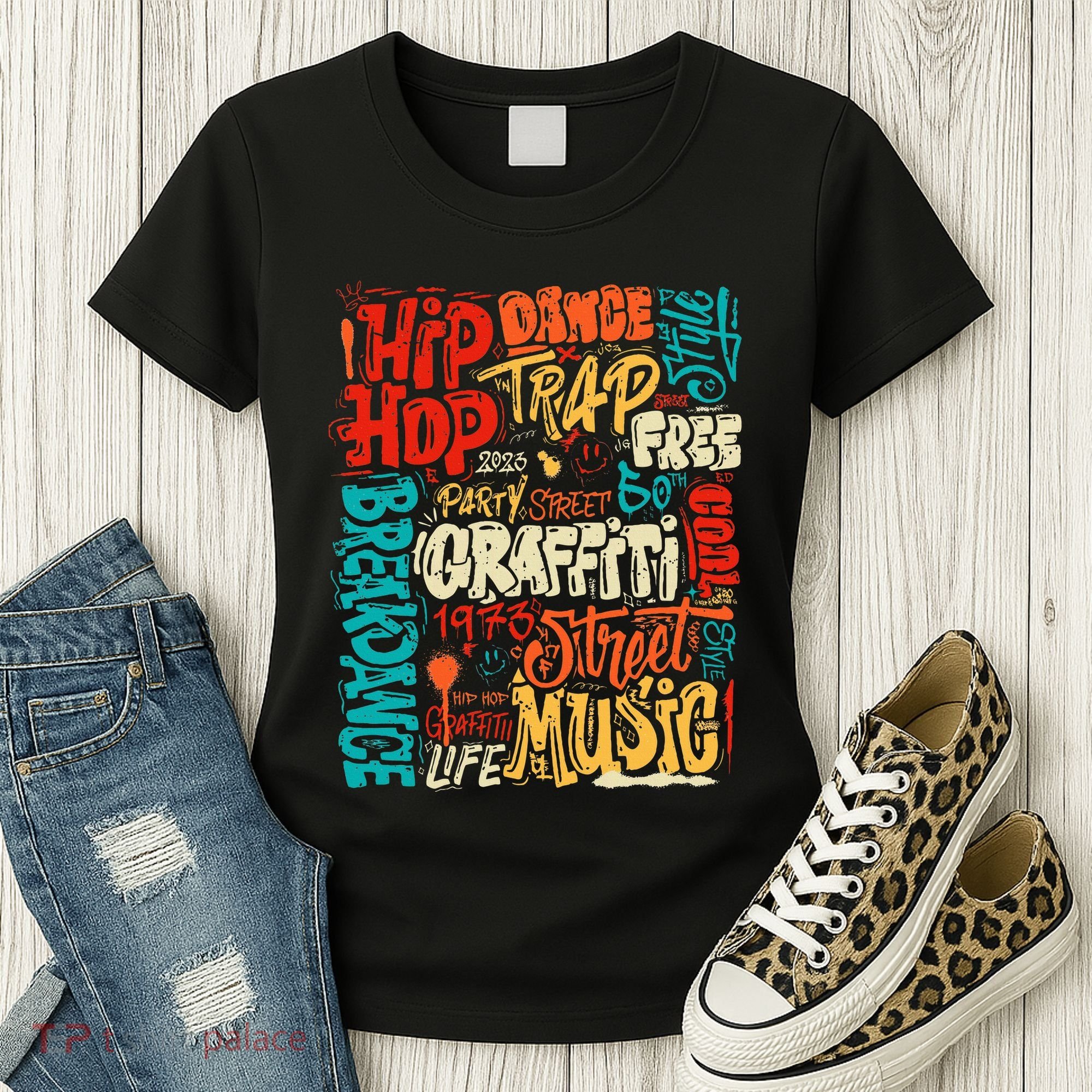 50th Music And Hip Hop Graffiti Cassette Women's T-Shirt