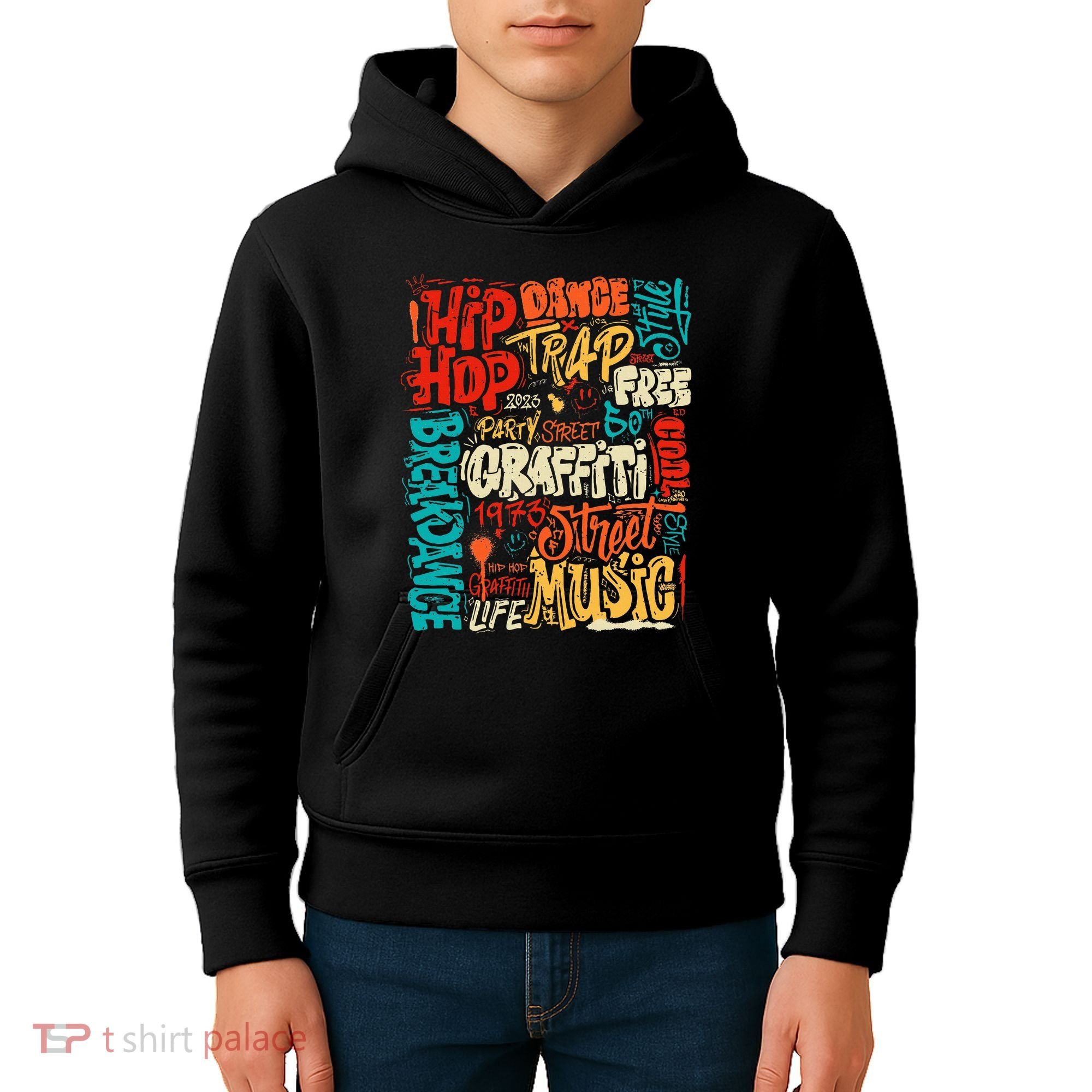 50th Music And Hip Hop Graffiti Cassette Kids Hoodie