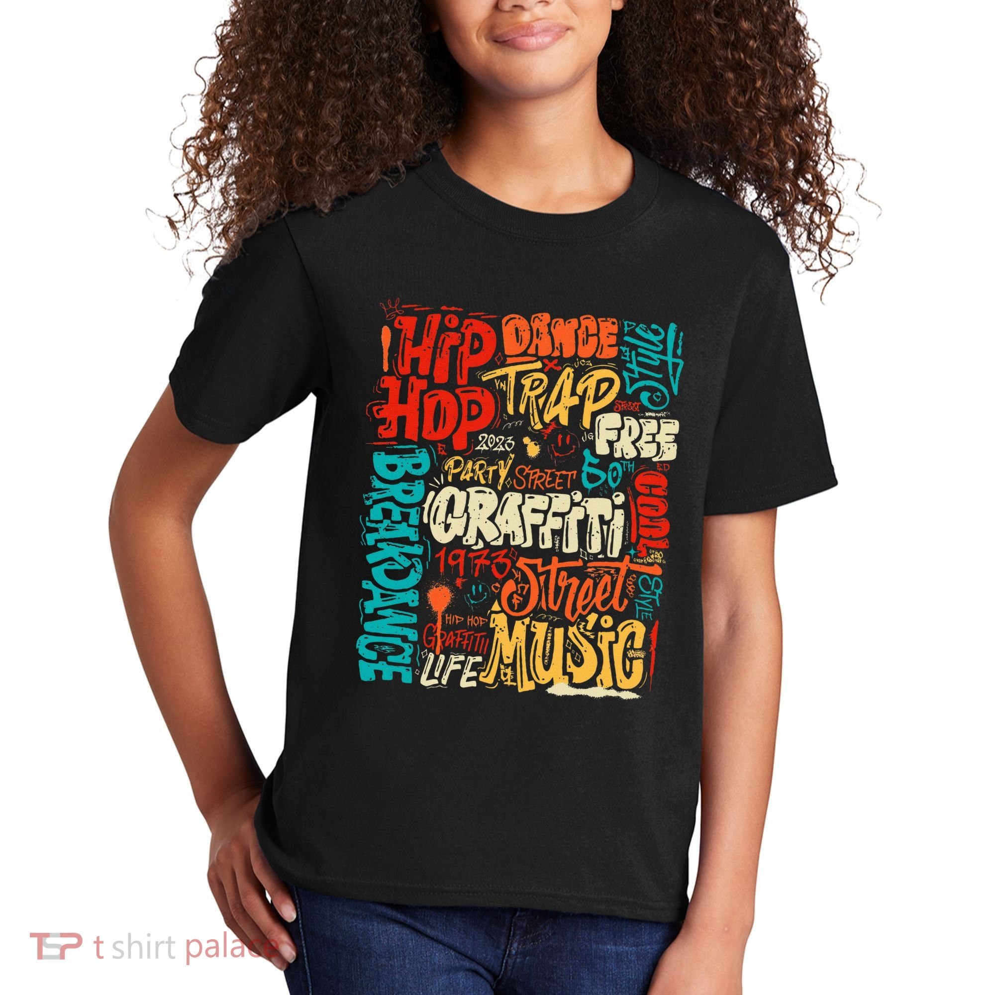 50th Music And Hip Hop Graffiti Cassette Kids T-Shirt