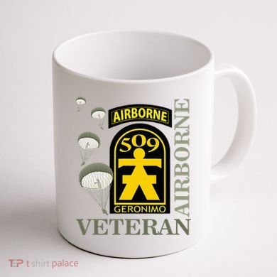 509th Parachute Infantry Regiment Airborne Veteran Christmas Coffee Mug back