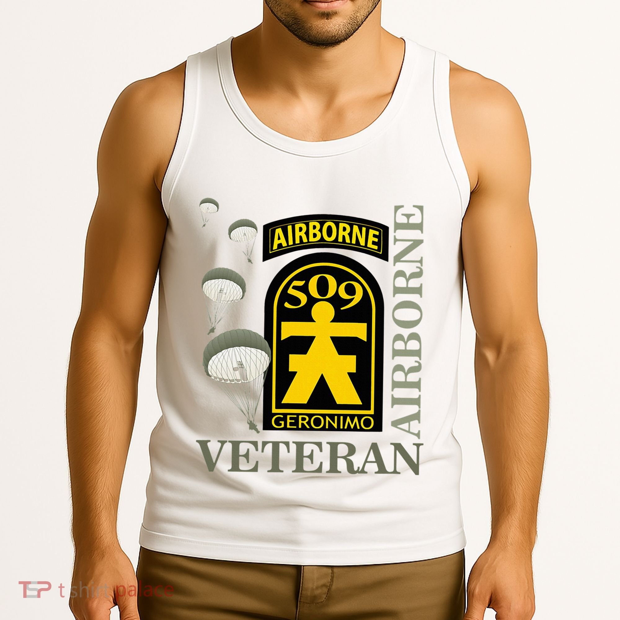 509th Parachute Infantry Regiment Airborne Veteran Christmas Tank Top