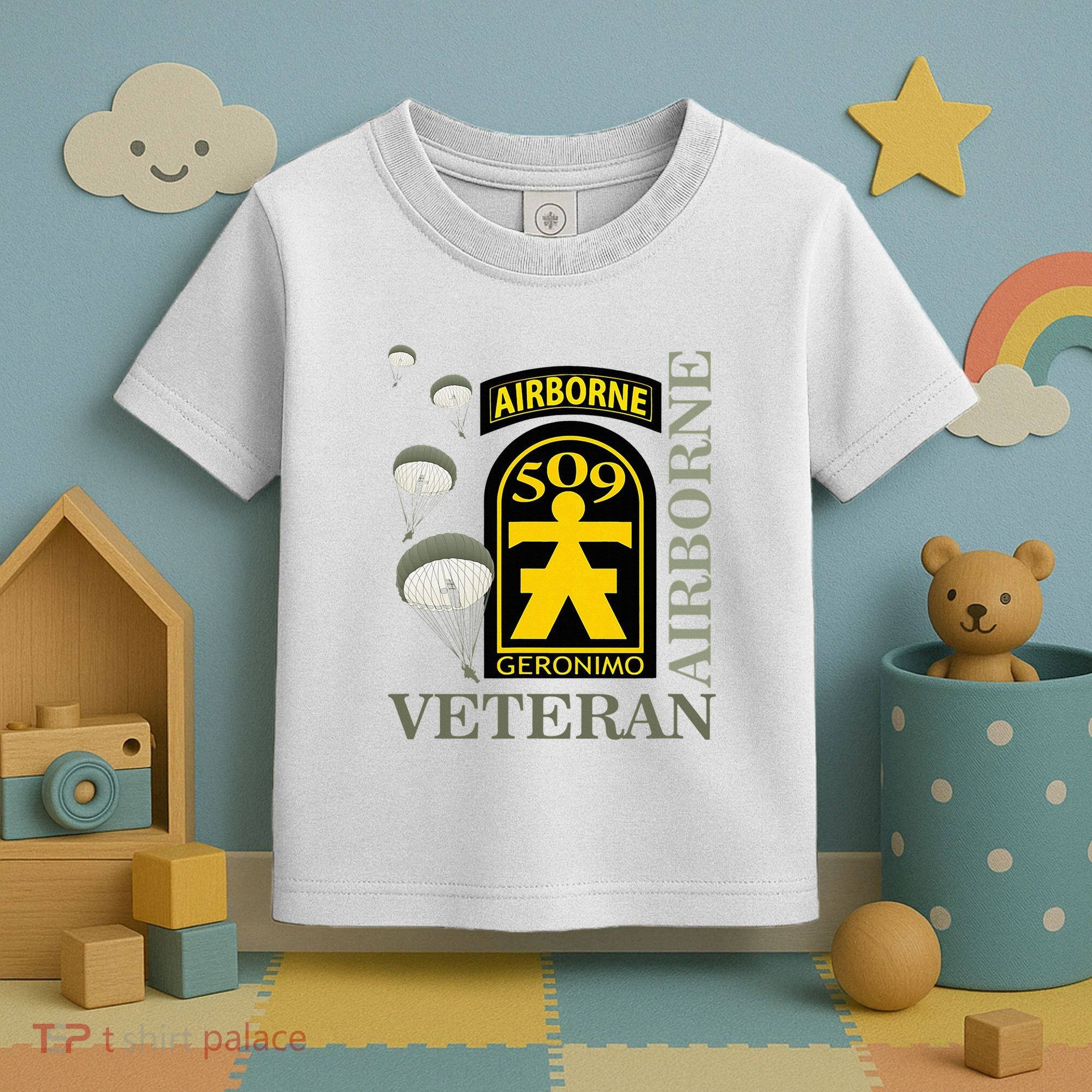 509th Parachute Infantry Regiment Airborne Veteran Christmas Toddler T-Shirt