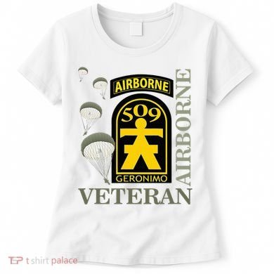 509th Parachute Infantry Regiment Airborne Veteran Christmas Women's T-Shirt