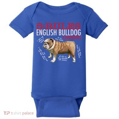 5 Rules For English Bulldog Owners Gift Baby Bodysuit
