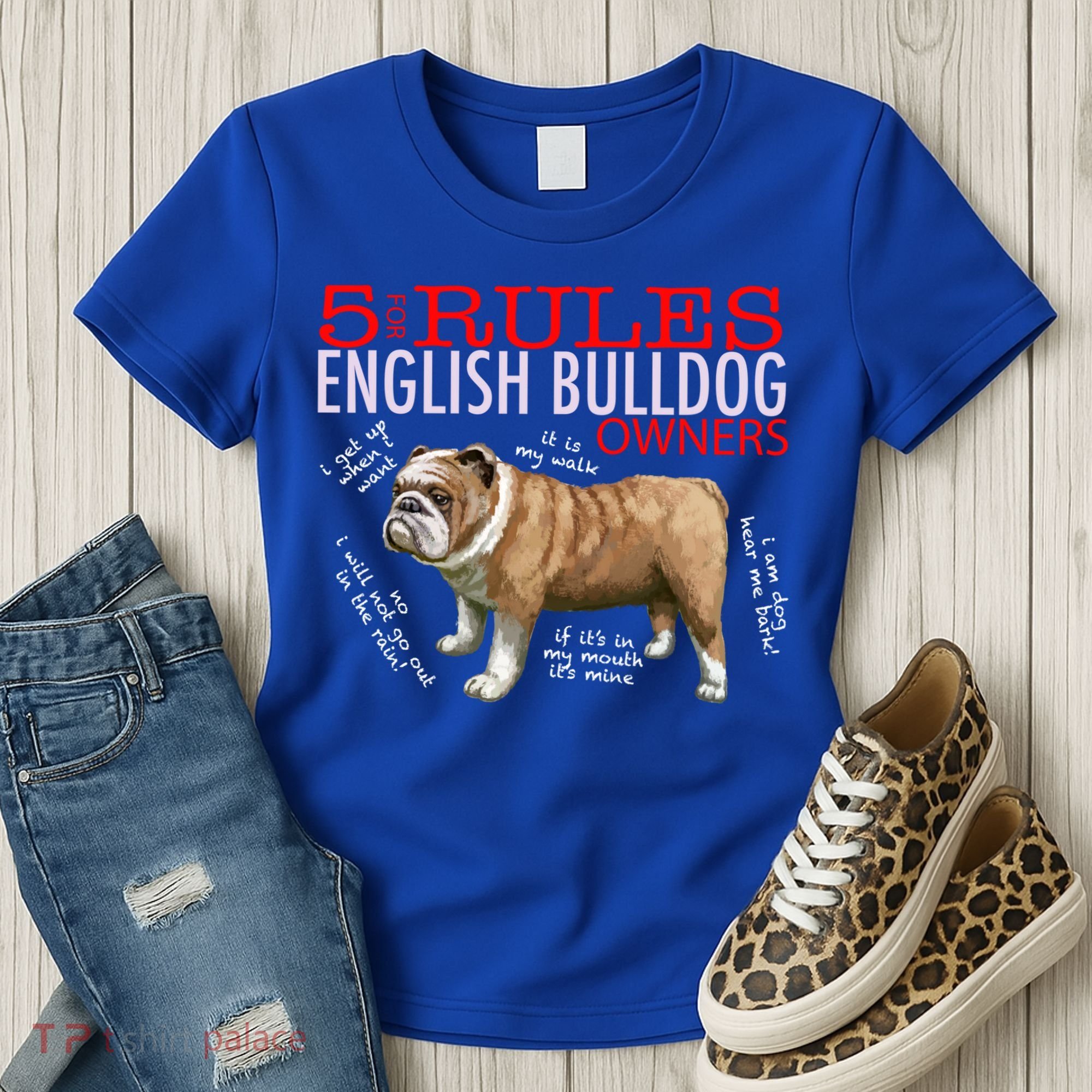 5 Rules For English Bulldog Owners Gift Women's T-Shirt