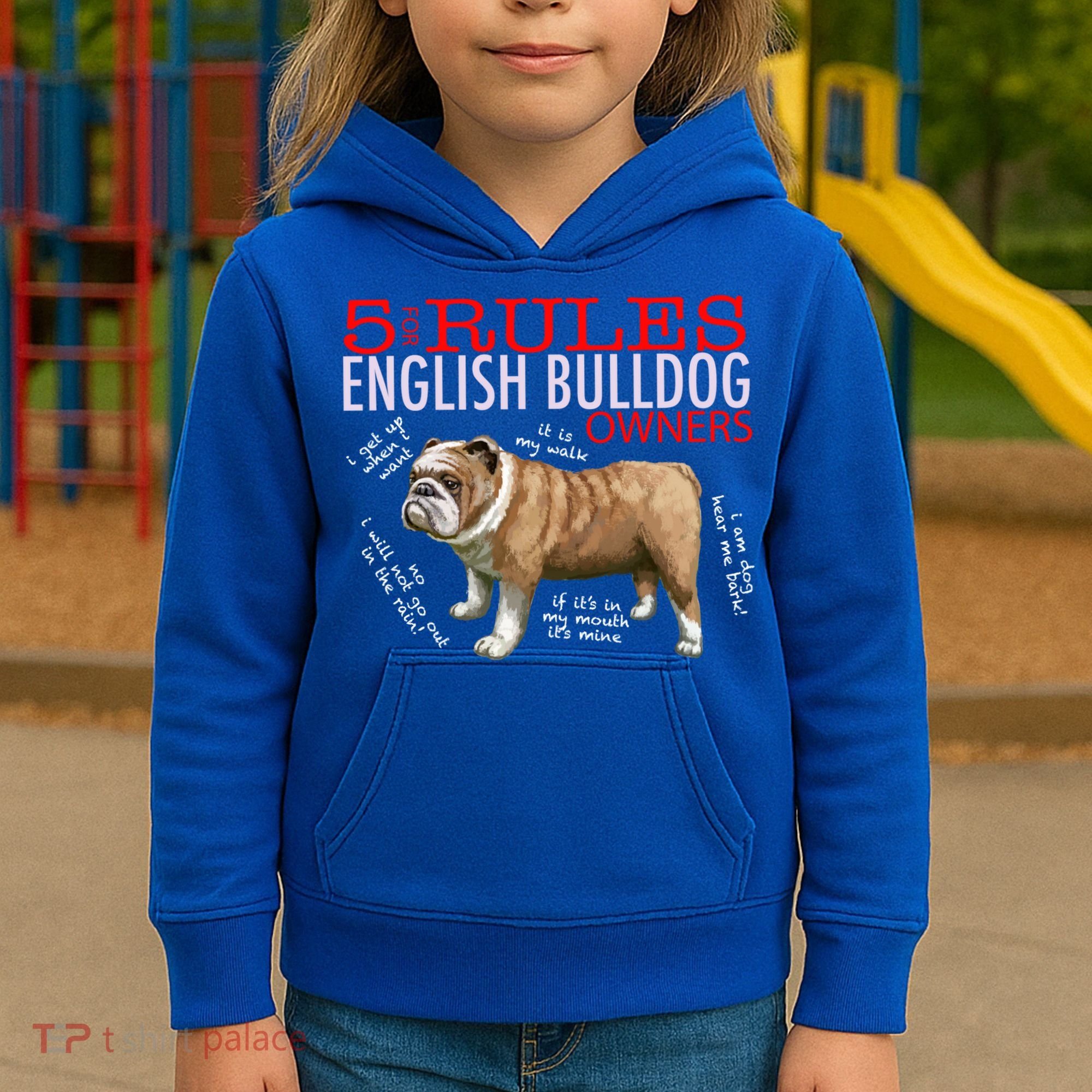 5 Rules For English Bulldog Owners Gift Kids Hoodie