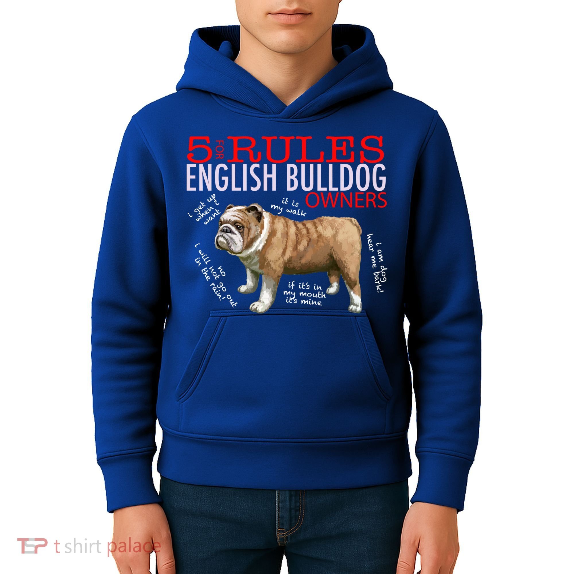 5 Rules For English Bulldog Owners Gift Kids Hoodie
