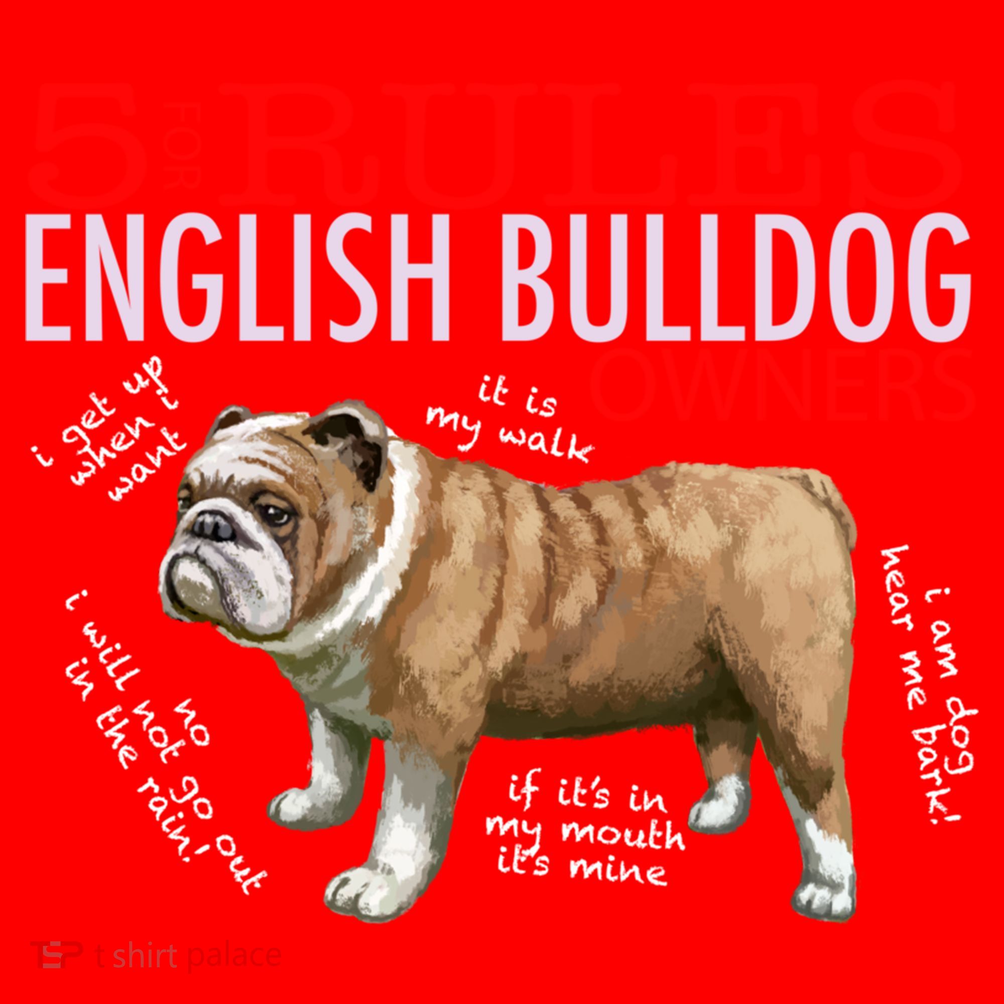 5 Rules For English Bulldog Owners Gift Santa Hat