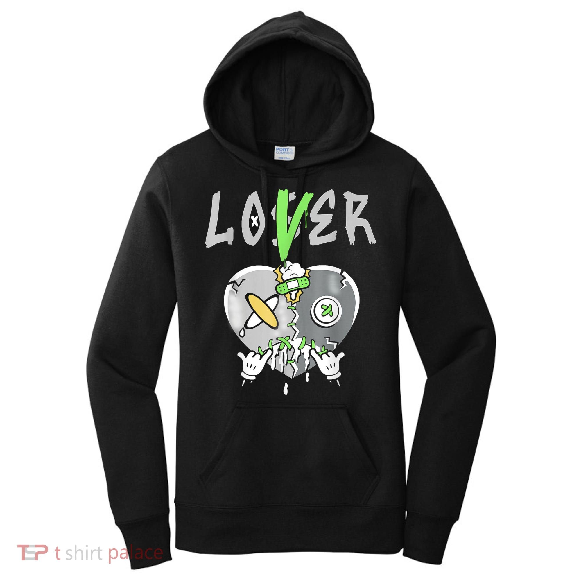 5 Retro Green Bean Loser Lover Heart Shoes 5s Green Bean Women's Hoodie