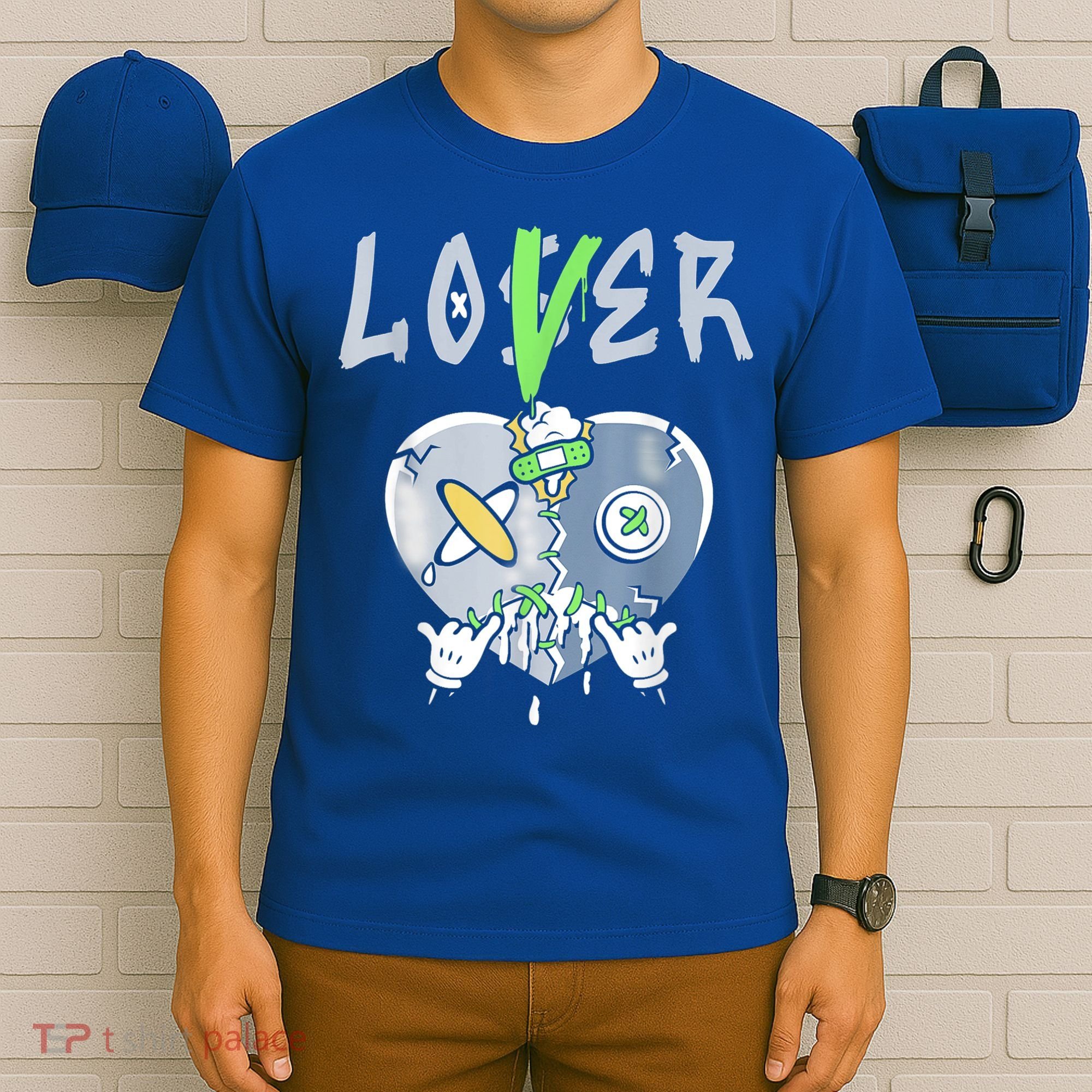 5 Retro Green Bean Loser Lover Heart Shoes 5s Green Bean T-Shirt