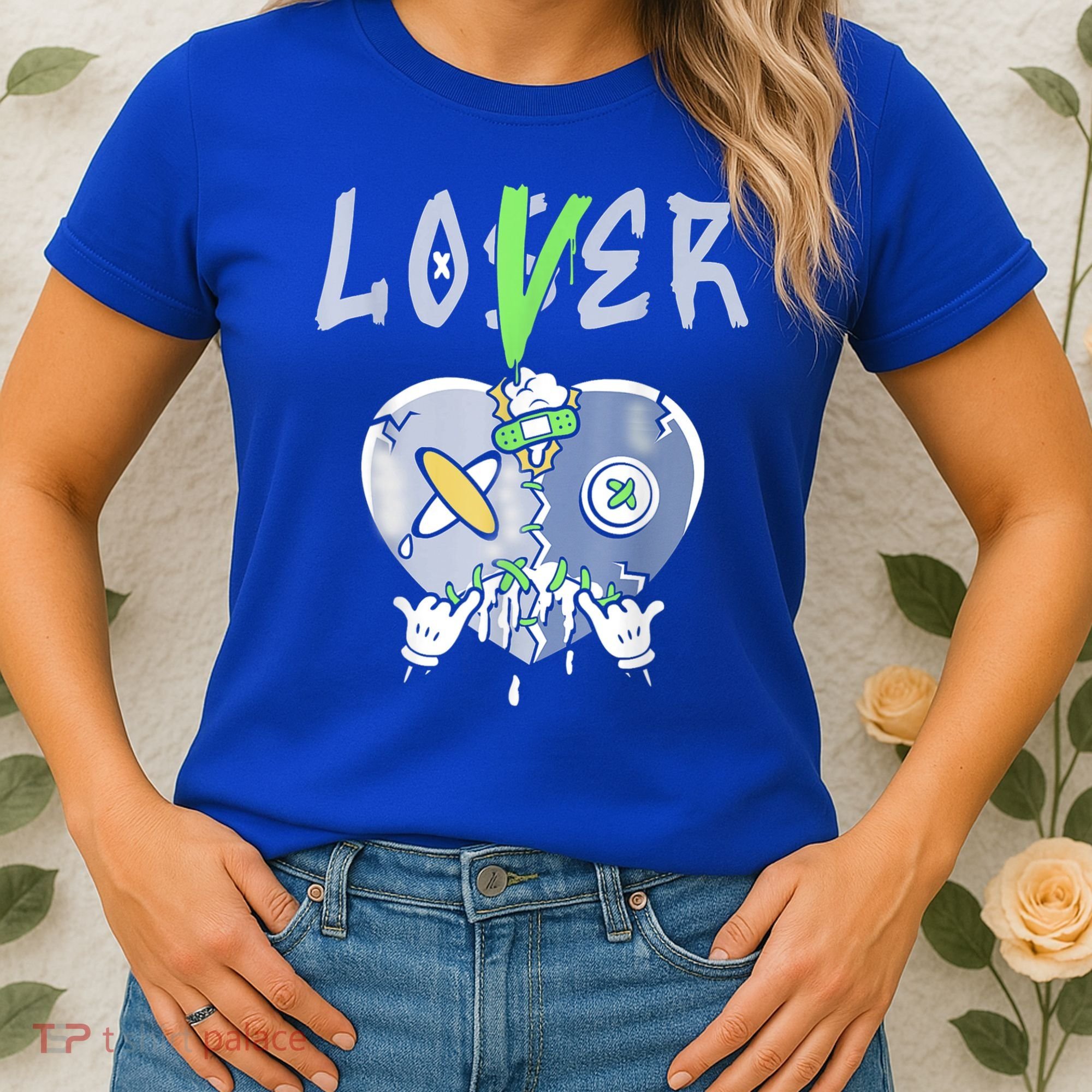 5 Retro Green Bean Loser Lover Heart Shoes 5s Green Bean Women's T-Shirt