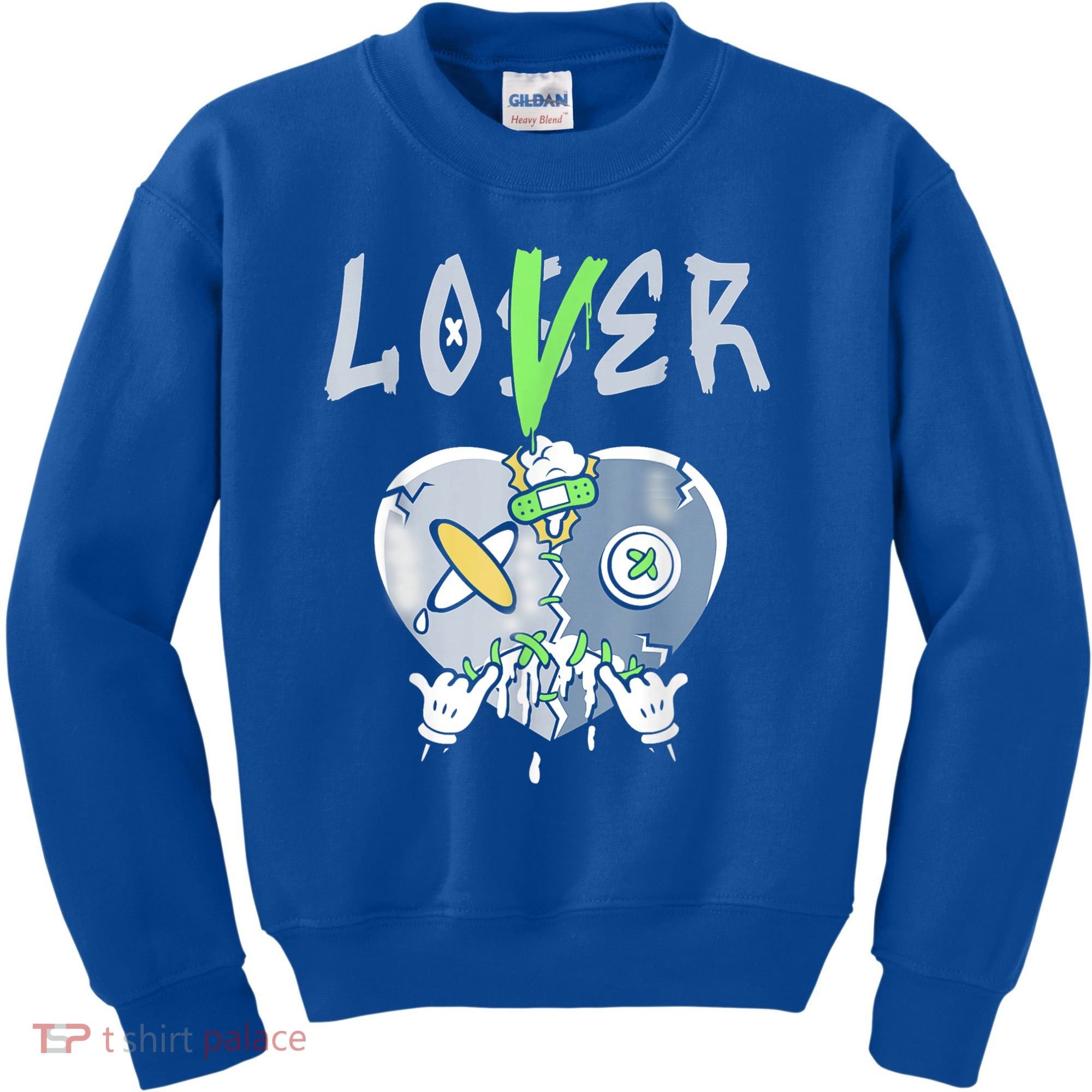 5 Retro Green Bean Loser Lover Heart Shoes 5s Green Bean Kids Sweatshirt