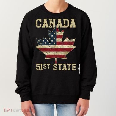 51st State Canada American Flag Canada 51st State Vintage Women's Sweatshirt