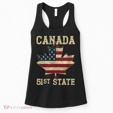 51st State Canada American Flag Canada 51st State Vintage Women's Tank Top