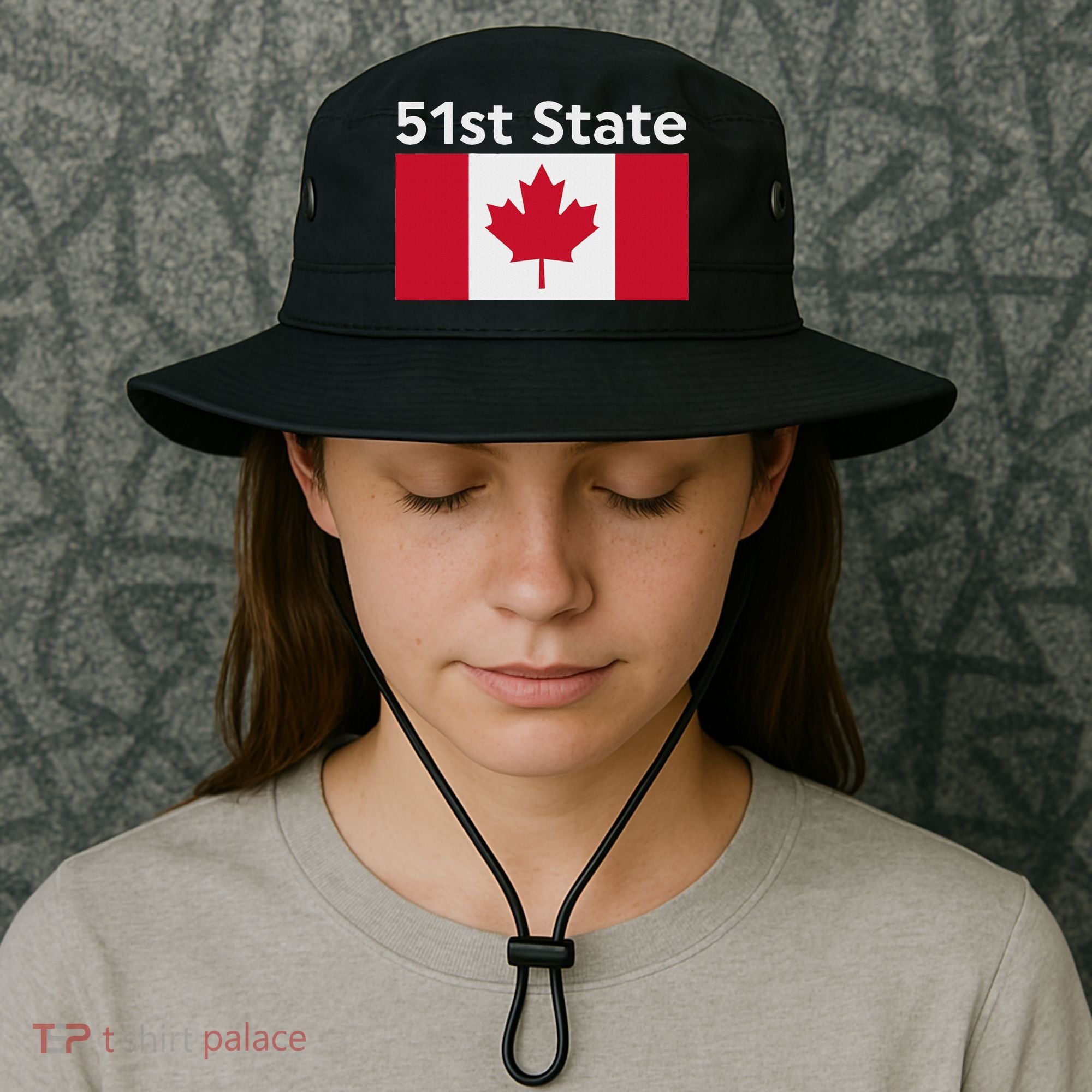 51st State Canada Funny Trump Bucket Hat