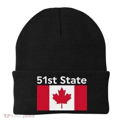 51st State Canada Funny Trump Beanie