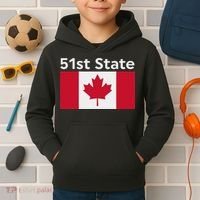 51st State Canada Funny Trump Kids Hoodie thumb 2