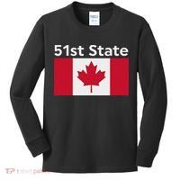 51st State Canada Funny Trump Kids Long Sleeve Shirt thumb 0