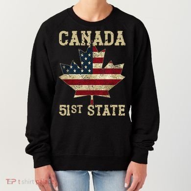 51st State Canada American Flag Canada 51st State Vintage Gift Women's Sweatshirt