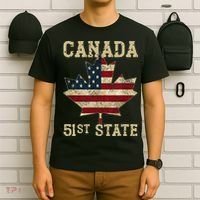 51st State Canada American Flag Canada 51st State Vintage Gift T-Shirt thumb 6