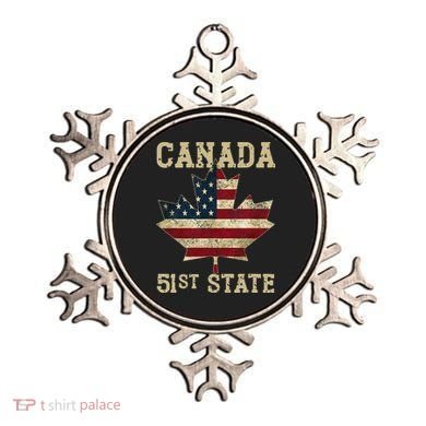 51st State Canada American Flag Canada 51st State Vintage Gift Ornament