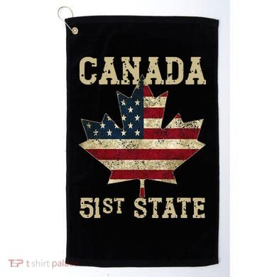 51st State Canada American Flag Canada 51st State Vintage Gift Golf Towel
