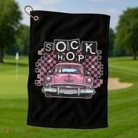 50s Sock Hop Dance Part Retro 1950s Party Doo Wop Rockabilly Golf Towel thumb 1