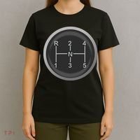 5 Speed Manual Transmission Dogleg Gear Shift Pattern Car T-Shirt thumb 4
