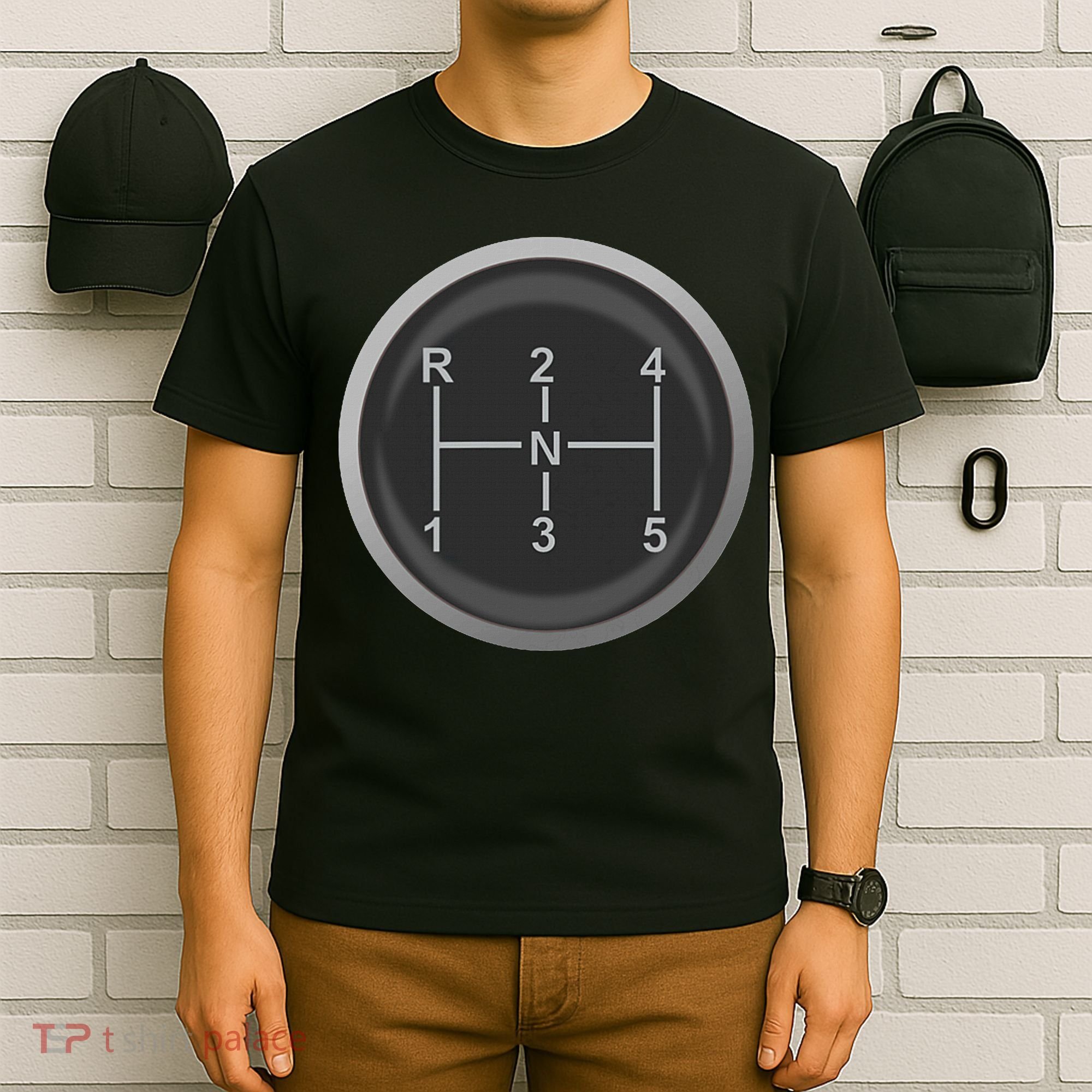 5 Speed Manual Transmission Dogleg Gear Shift Pattern Car T-Shirt