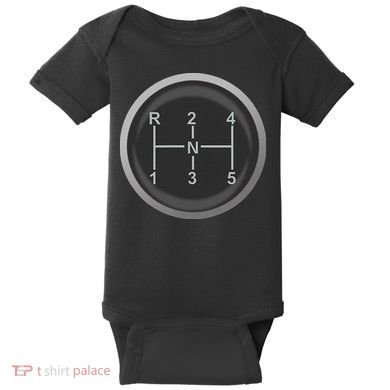 5 Speed Manual Transmission Dogleg Gear Shift Pattern Car Baby Bodysuit