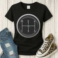 5 Speed Manual Transmission Dogleg Gear Shift Pattern Car Women's T-Shirt thumb 3