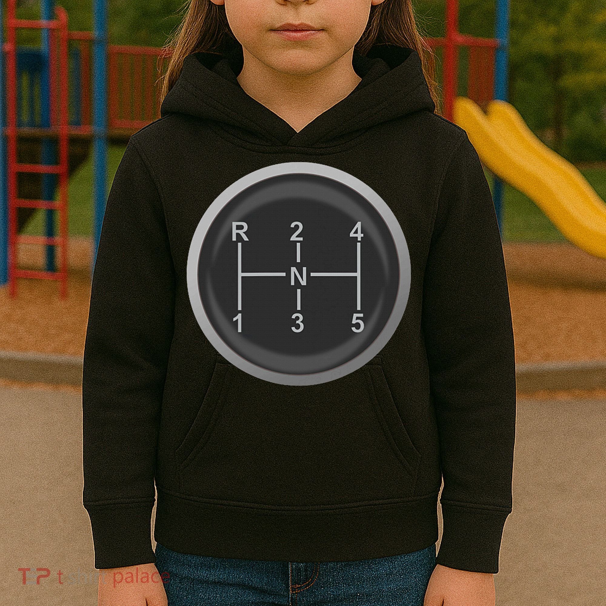 5 Speed Manual Transmission Dogleg Gear Shift Pattern Car Kids Hoodie