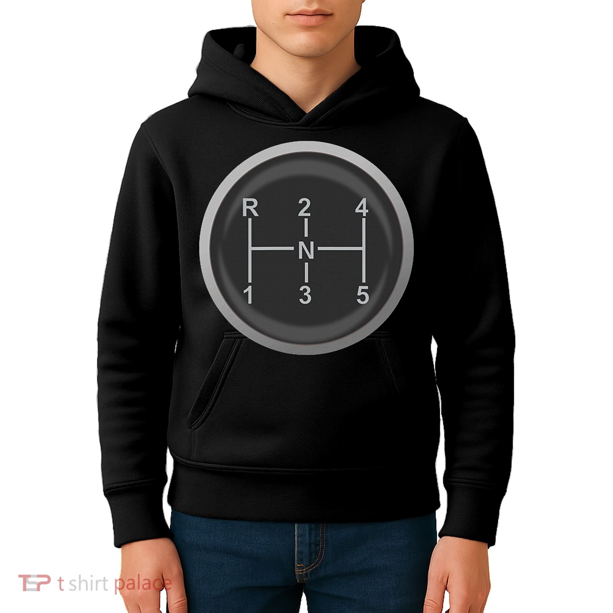5 Speed Manual Transmission Dogleg Gear Shift Pattern Car Kids Hoodie