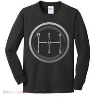 5 Speed Manual Transmission Dogleg Gear Shift Pattern Car Kids Long Sleeve Shirt thumb 0