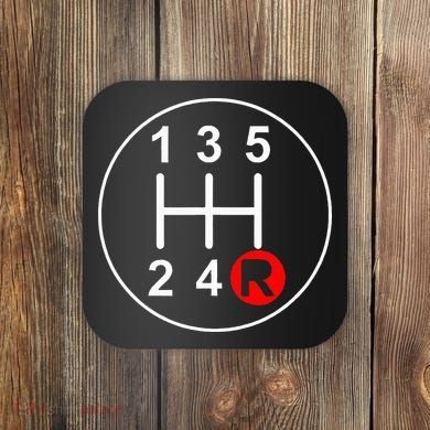 5 Speed Manual Transmission Stick Shift Car Enthusiast Coaster