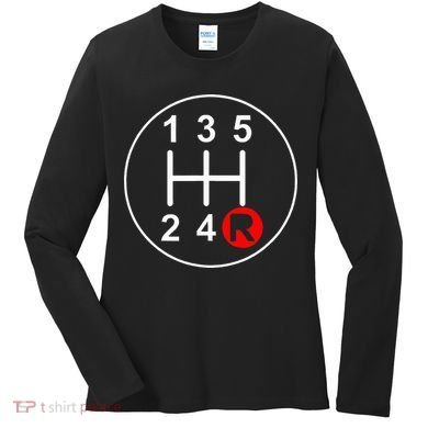 5 Speed Manual Transmission Stick Shift Car Enthusiast Women's Long Sleeve Shirt