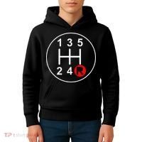 5 Speed Manual Transmission Stick Shift Car Enthusiast Kids Hoodie thumb 4