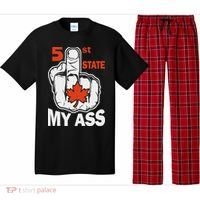 51st State My Ast Middlefinger Funny Canada Flag Patriotic Pajama Set thumb 0