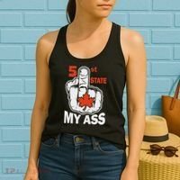 51st State My Ast Middlefinger Funny Canada Flag Patriotic Women's Tank Top thumb 2