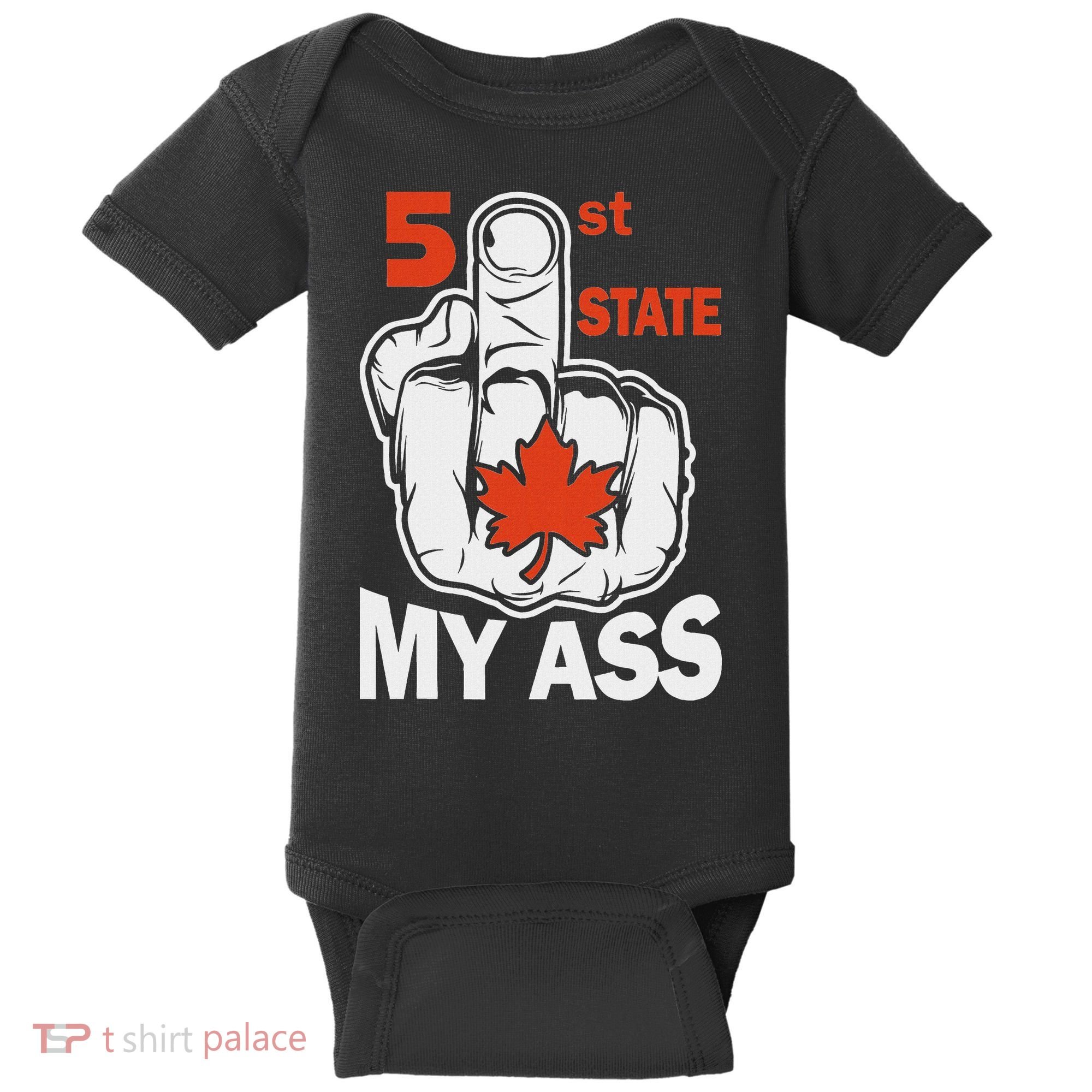 51st State My Ast Middlefinger Funny Canada Flag Patriotic Baby Bodysuit