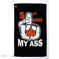 51st State My Ast Middlefinger Funny Canada Flag Patriotic Golf Towel thumb 0