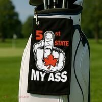 51st State My Ast Middlefinger Funny Canada Flag Patriotic Golf Towel thumb 2