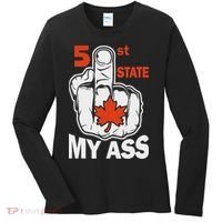 51st State My Ast Middlefinger Funny Canada Flag Patriotic Women's Long Sleeve Shirt thumb 0