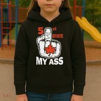 51st State My Ast Middlefinger Funny Canada Flag Patriotic Kids Hoodie thumb 3