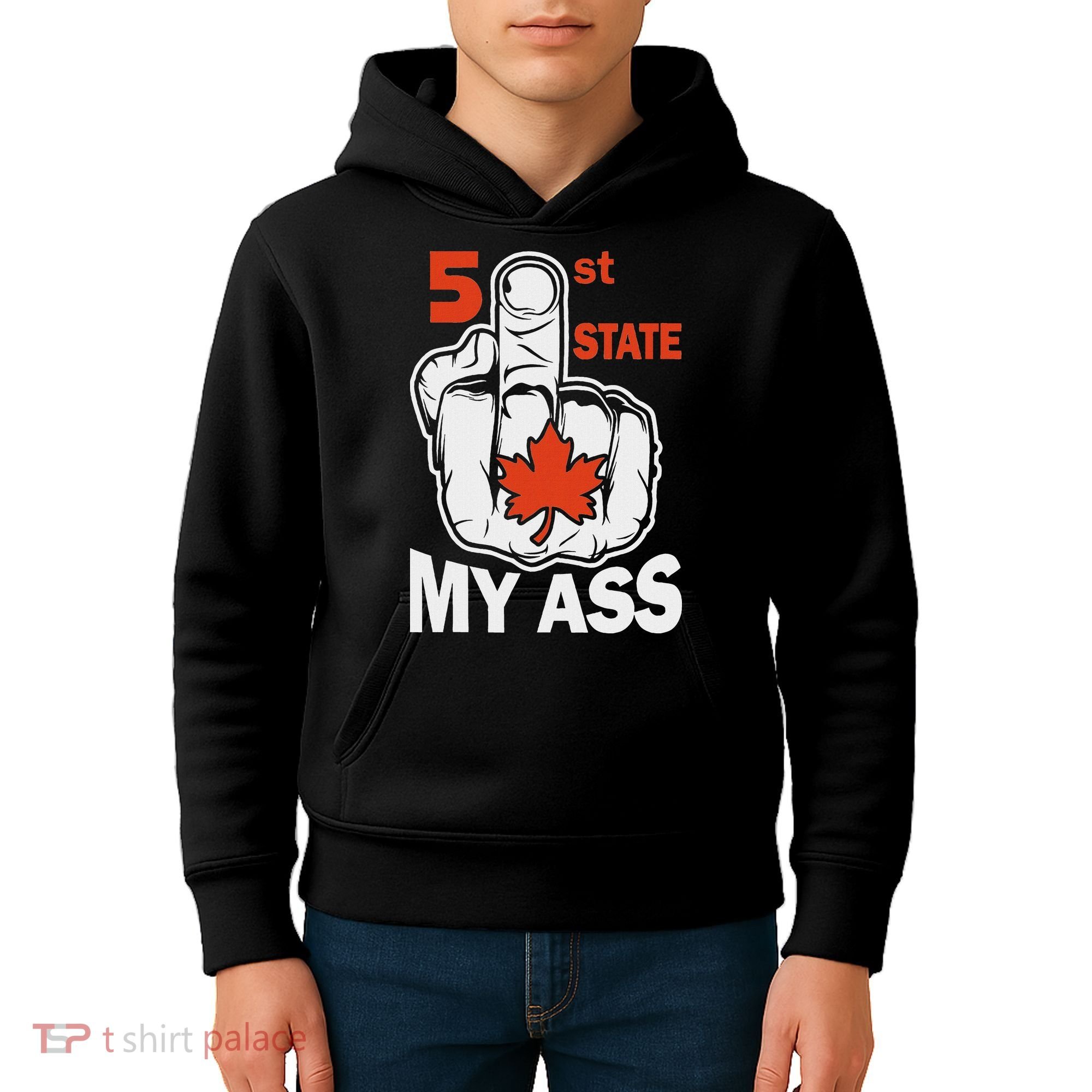 51st State My Ast Middlefinger Funny Canada Flag Patriotic Kids Hoodie